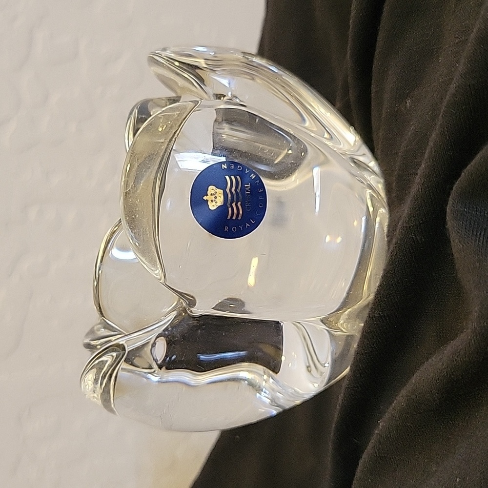 Royal Copenhagen Denmark Crystal Lotus Flower Votive Tealight Candle Hol…